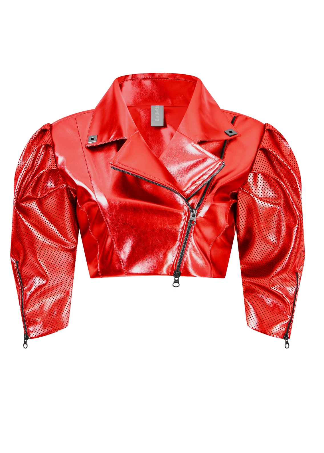 Jaqueta Cropped Metalizado Tech Pele | Balletto